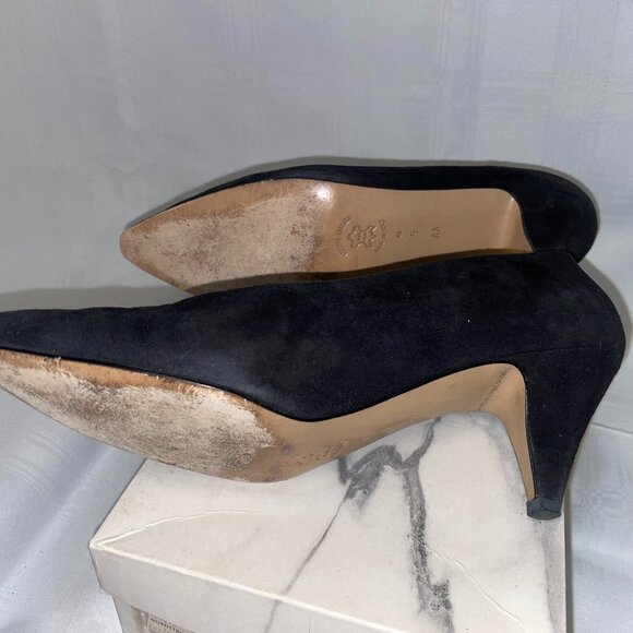 AMALFI 'Monica' Pumps Heels Vintage Black Suede ITALY Size 9AA - Picture 5 of 5